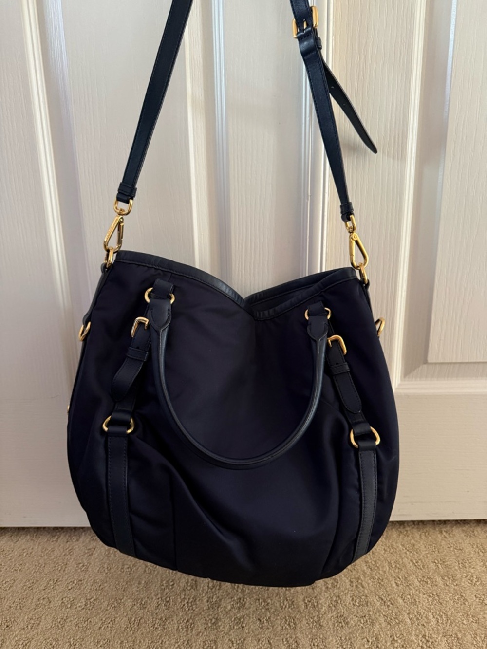 Prada Navy Nylon Tote with adjustable Shoulder Strap - Picture 6 of 6